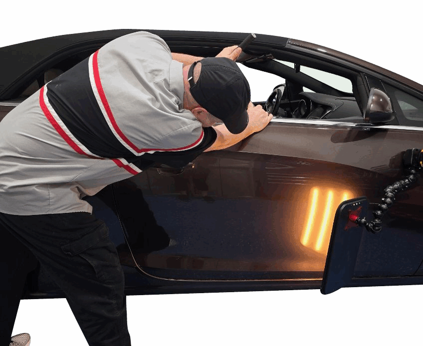 Chris repairing a dent at Incidents PDR
